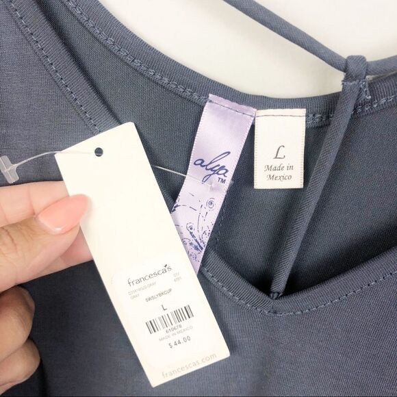 ALYA | FRANCESCA’S NEW Strappy Throw & Go Dress Powder Blue Women’s Size Large - Picture 5 of 7